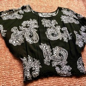 Black & White Scrunch Waist Blouse